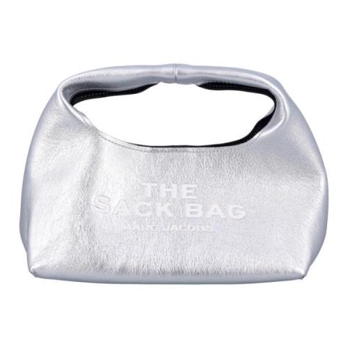 Zilver Metallic Mini Sack Handtas Marc Jacobs , Gray , Dames