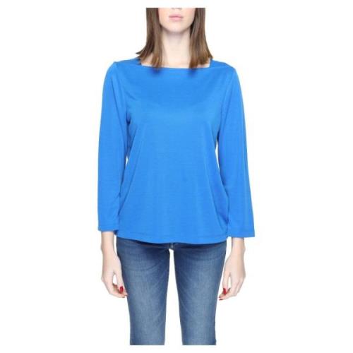 Blauwe Boothals Lange Mouw T-shirt Street One , Blue , Dames