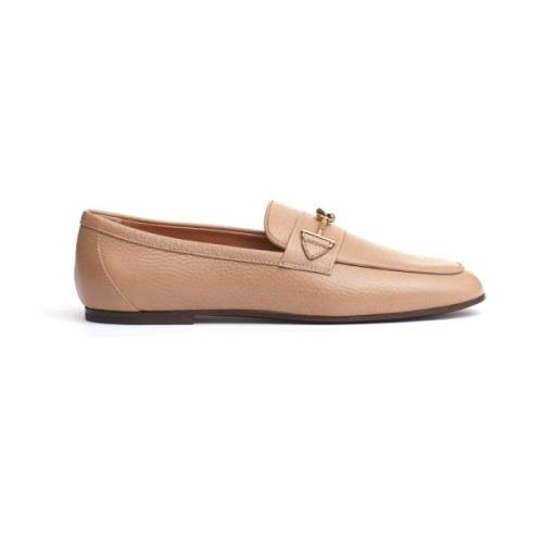 Beige Loafer Schoenen met T-Ring Gesp Tod's , Beige , Dames