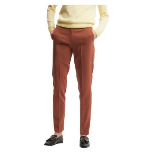 Elegante Geplooide Cigarette Cut Broek Kocca , Brown , Dames