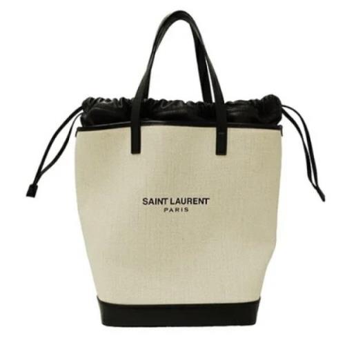 Pre-owned Coated canvas handbags Yves Saint Laurent Vintage , White , ...