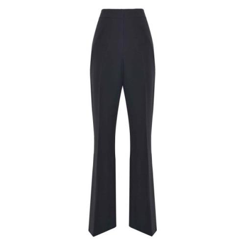 Elegante broek met hoge taille en plooien Kocca , Black , Dames