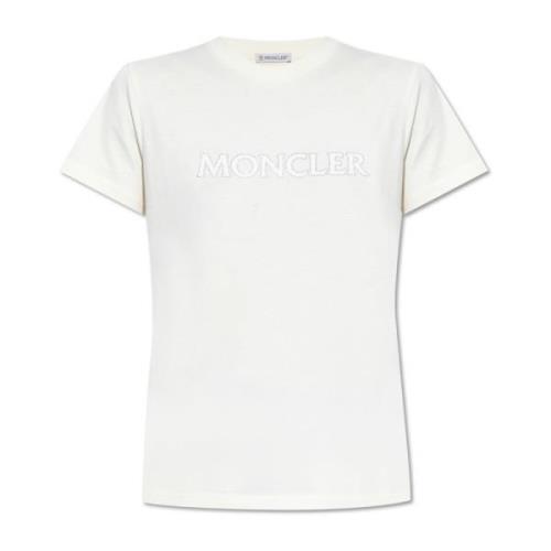 T-shirt met logo Moncler , Beige , Dames