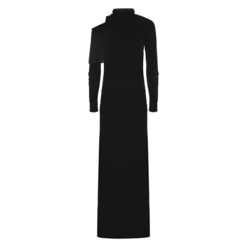 Elegante Asymmetrische Gelaagde Lange Jurk Kocca , Black , Dames