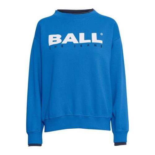 Blauwe Olympia Sweatshirt met Cool Print Ball , Blue , Dames