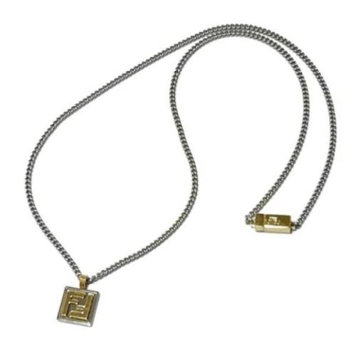 Pre-owned Metal necklaces Fendi Vintage , Yellow , Heren