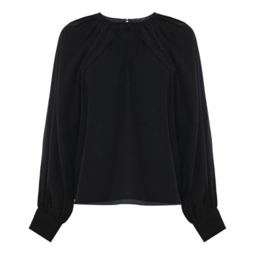 Blouse met gedrapeerde mouwen Kocca , Black , Dames