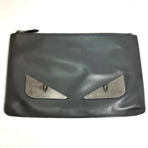 Pre-owned Leather fendi-bags Fendi Vintage , Gray , Heren