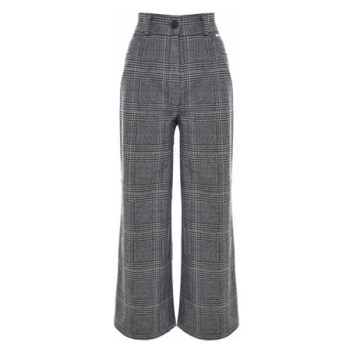 Flared Checked Trousers Kocca , Gray , Dames