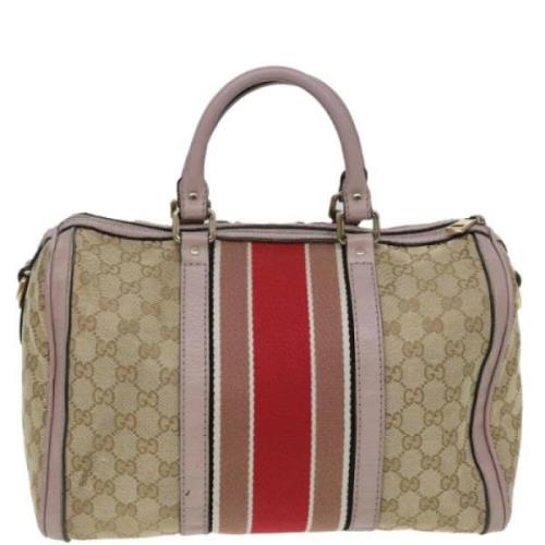 Pre-owned Canvas travel-bags Gucci Vintage , Beige , Dames