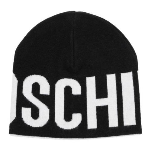 Multikleur Logo Beanie Moschino , Black , Dames