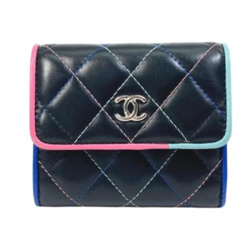 Pre-owned Leather wallets Chanel Vintage , Black , Dames