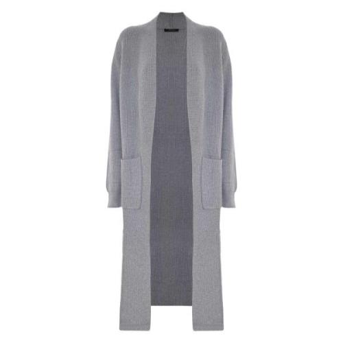 Stijlvolle Lange Jumper met Grote Zakken Kocca , Gray , Dames