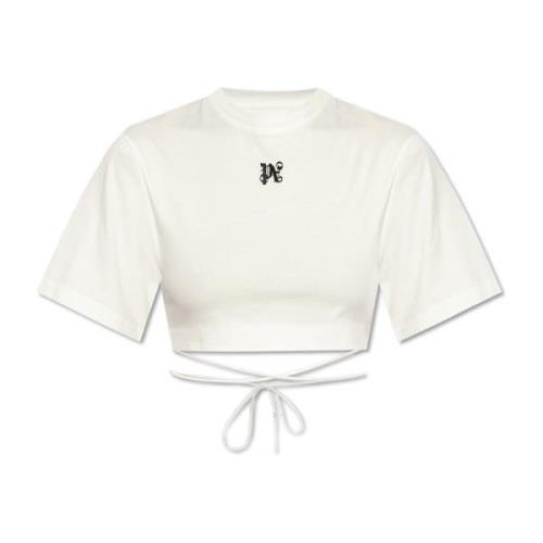 T-shirt aan de achterkant vastgebonden met koorden Palm Angels , White...