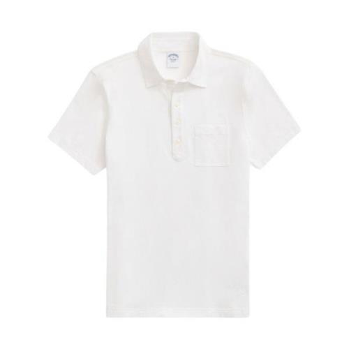 Wit Katoenen Jersey Vintage Polo Brooks Brothers , White , Heren