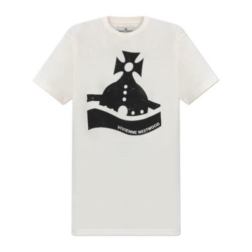 T-shirt met logo Vivienne Westwood , White , Dames