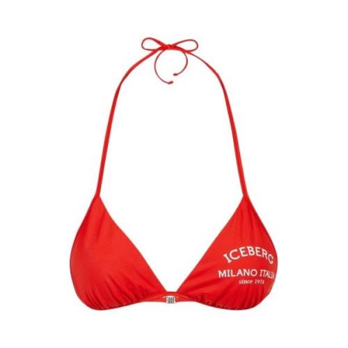 Logo Driehoekige Swim Top Iceberg , Red , Dames