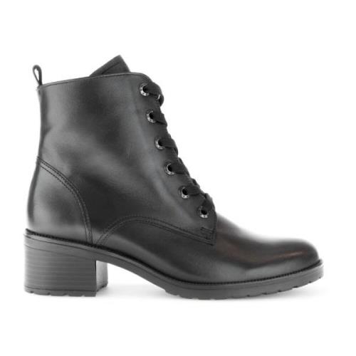 Zwarte leren veterschoenen Gabor , Black , Dames