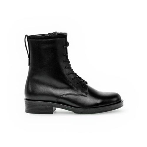 Zwarte veterschoenen in leren combinatie Gabor , Black , Dames