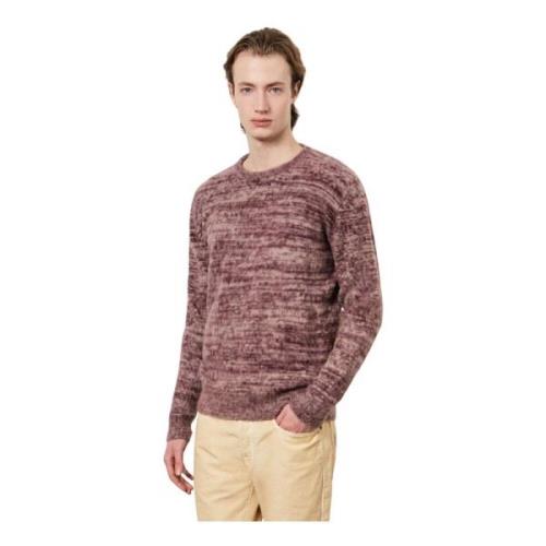 Kasjmier Ribgebreide Crew Neck Sweater Massimo Alba , Red , Heren