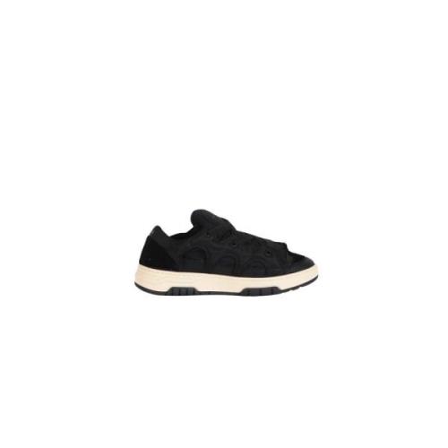 Nylon Sneakers met Suede Details Paura , Black , Heren