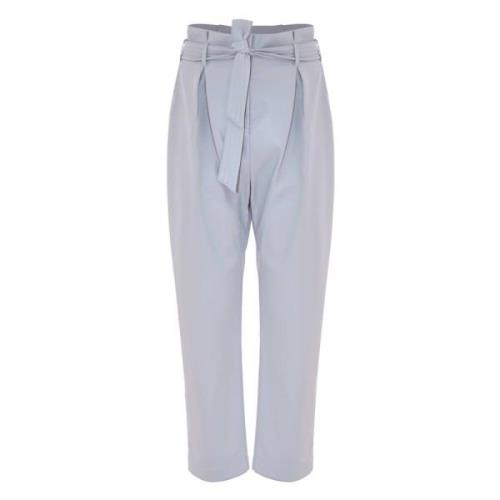 Elegant Paperbag Waist Trousers Kocca , Gray , Dames