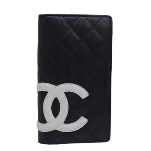 Pre-owned Leather wallets Chanel Vintage , Black , Dames