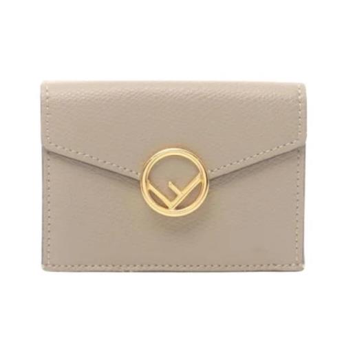 Pre-owned Leather wallets Fendi Vintage , Beige , Dames