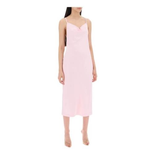 Satin Midi Slip Jurk met Ring Halslijn Rotate Birger Christensen , Pin...