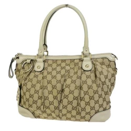 Pre-owned Canvas gucci-bags Gucci Vintage , Beige , Dames