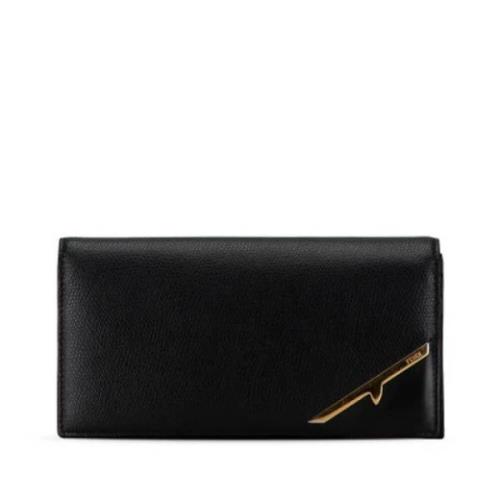 Pre-owned Leather wallets Fendi Vintage , Black , Dames