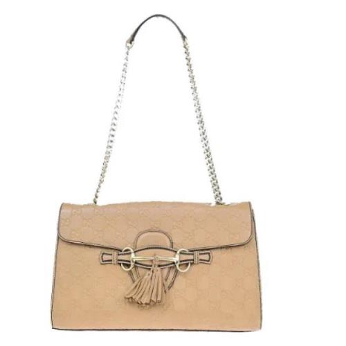 Pre-owned Leather gucci-bags Gucci Vintage , Beige , Dames