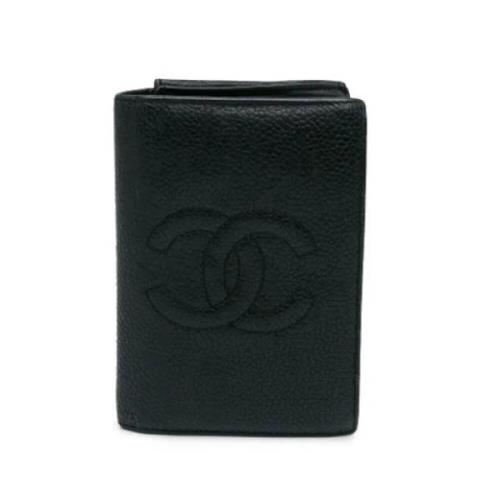 Pre-owned Leather wallets Chanel Vintage , Black , Dames