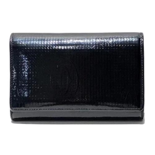 Pre-owned Leather wallets Cartier Vintage , Black , Dames