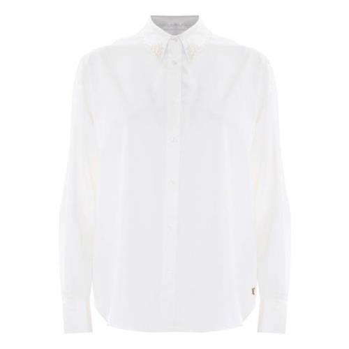 Klassieke Kraagdetail Shirt Kocca , White , Dames