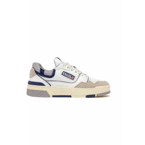 Leren Sneakers met Suède Inzetstukken Autry , White , Heren