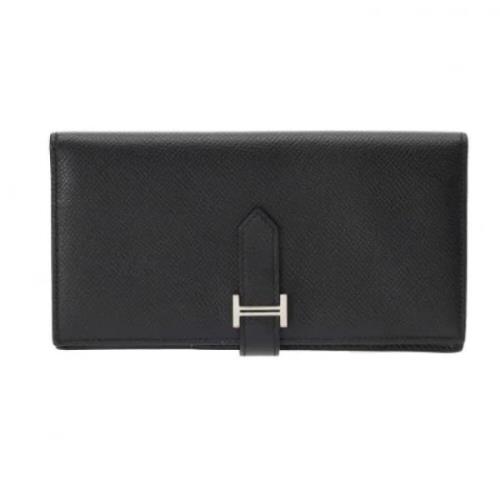 Pre-owned Leather wallets Hermès Vintage , Black , Dames