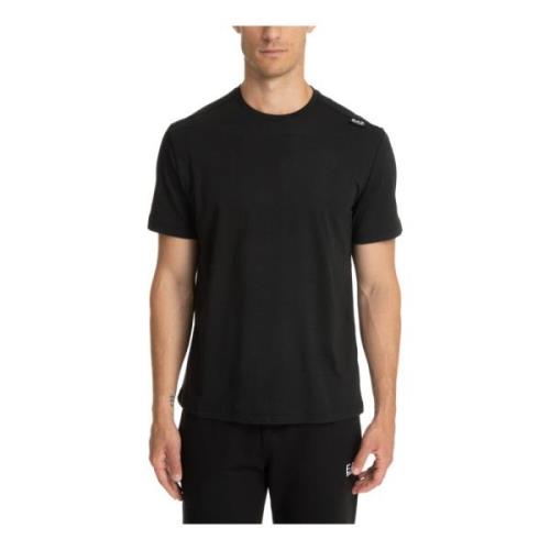 Gestreept T-shirt met Logo Detail Emporio Armani EA7 , Black , Heren