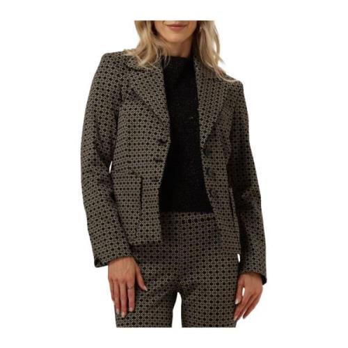 Elegante zwarte en gouden blazer Liu Jo , Multicolor , Dames