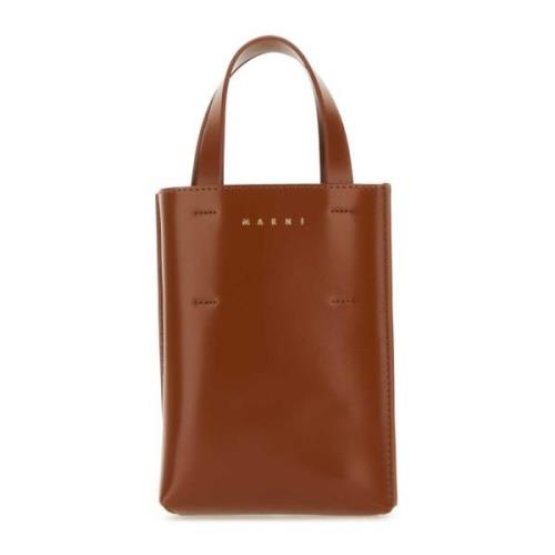 Bruin Leren Nano Handtas Marni , Brown , Dames