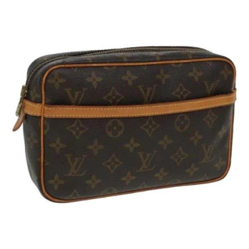 Pre-owned Canvas clutches Louis Vuitton Vintage , Brown , Dames