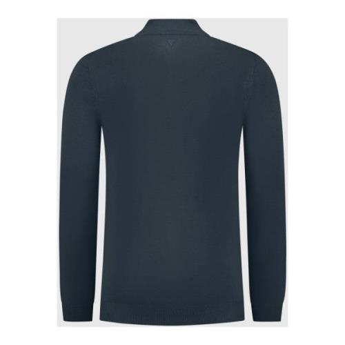 Essentiële Gebreide Halfzip Trui Navy Blauw Pure Path , Blue , Heren