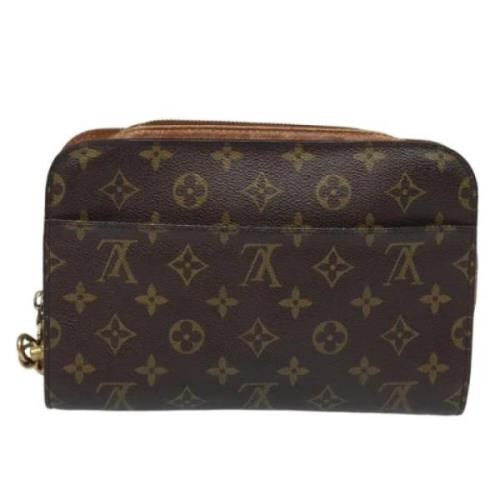 Pre-owned Canvas clutches Louis Vuitton Vintage , Brown , Dames