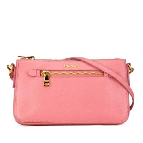 Pre-owned Leather shoulder-bags Prada Vintage , Pink , Dames