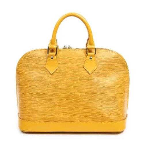 Pre-owned Leather handbags Louis Vuitton Vintage , Yellow , Dames