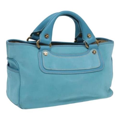 Pre-owned Suede handbags Celine Vintage , Blue , Dames