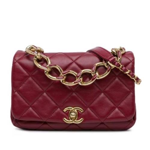 Pre-owned Leather shoulder-bags Chanel Vintage , Red , Dames