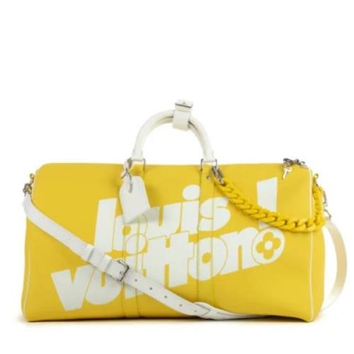 Pre-owned Leather handbags Louis Vuitton Vintage , Yellow , Dames