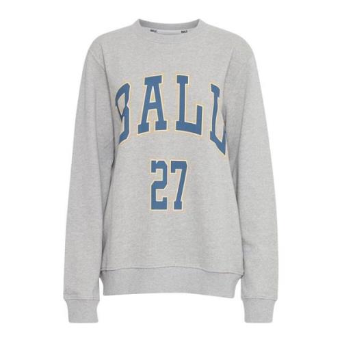 Grijze Melange Sweatshirt R. Wills Stijl Ball , Gray , Dames