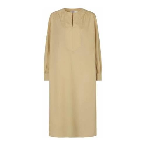 Eenvoudige Bleke Khaki Jurk Masai , Beige , Dames